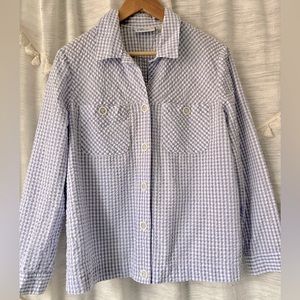Gingham seersucker chore coat / top